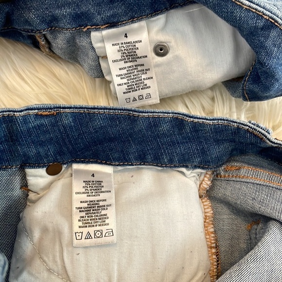 Aero bundle lot set of two Jean short shorts light and medium Wash high waisted - Picture 6 of 16